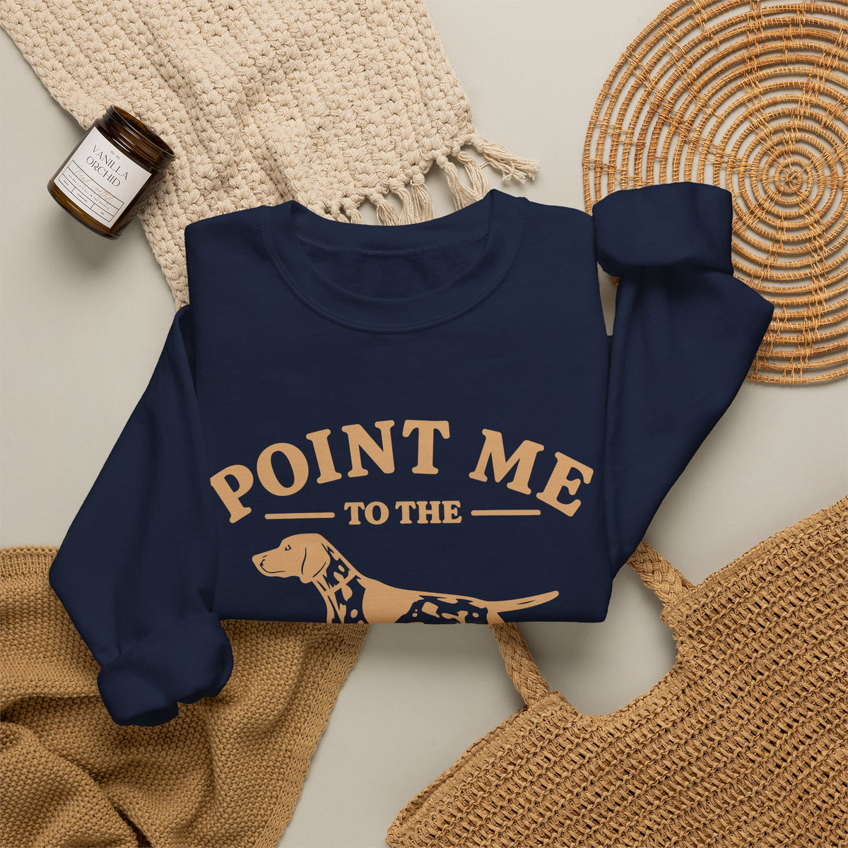 Point Me to the Coffee Sweatshirt | Pointer Dog Coffee Design