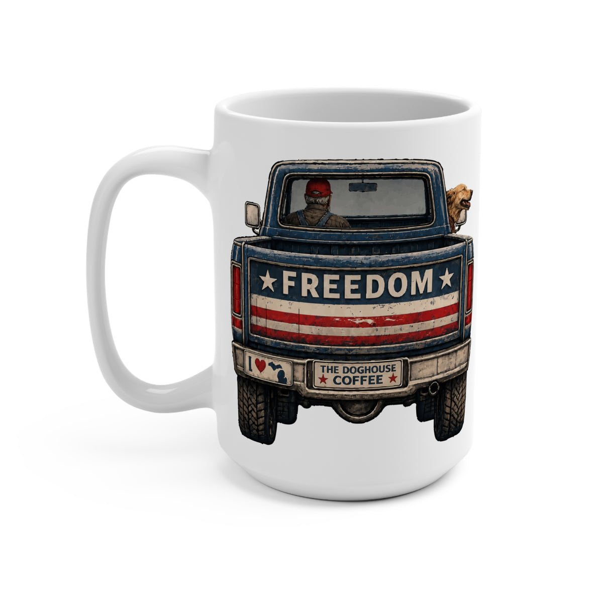 15oz Ceramic Mug — Freedom Unleashed Americana Design