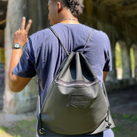 Detroit Drawstring Backpack in Leather